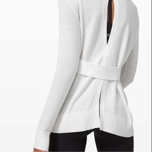 Lululemon Sincerely Yours Sweater White Cashmere “Cashlu” lightweight Sz. 10